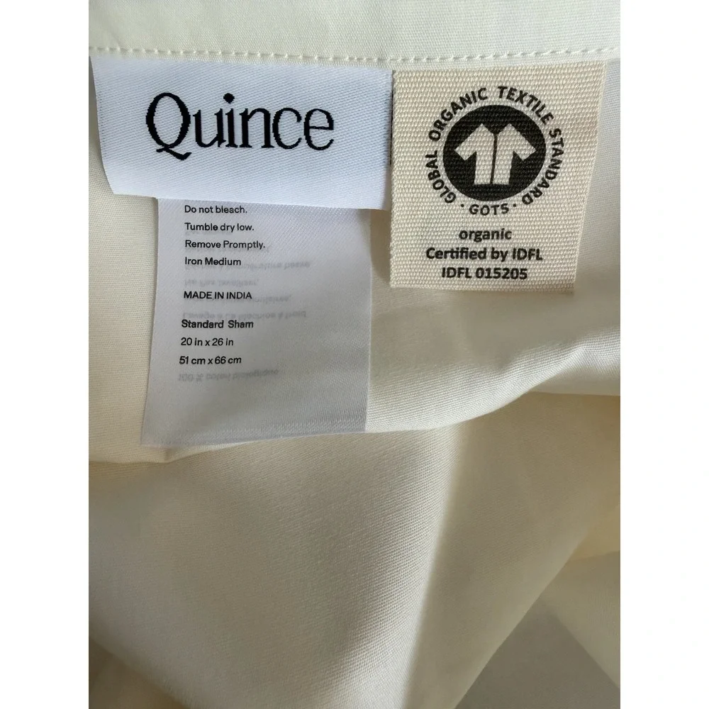 NWOT Quince 100% Organic Cotton Full/Queen Duvet Cover Set Ivory Shams Included
